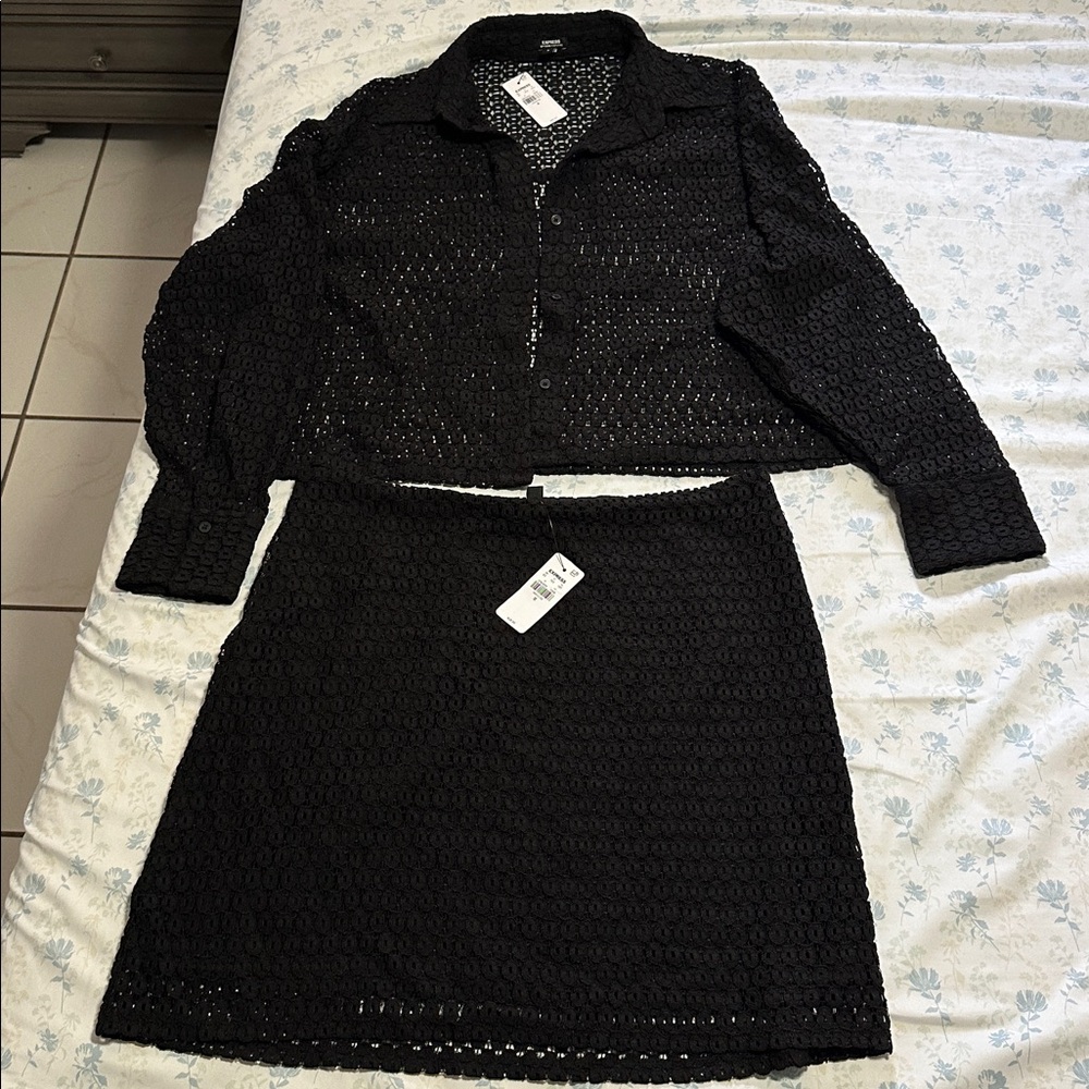 Express Women's Black Lace Blazer
